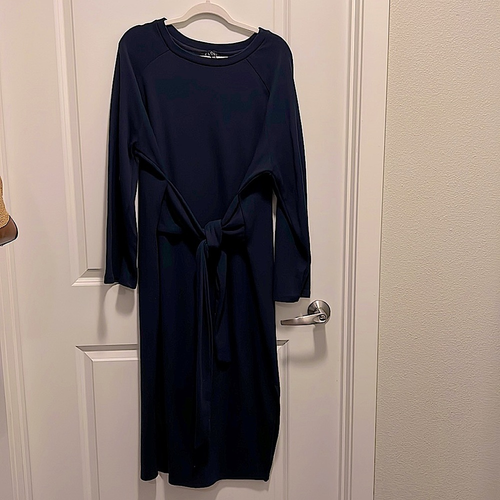 ELOQUII Bamboo Spandex NAVY Knit Dress 22/24